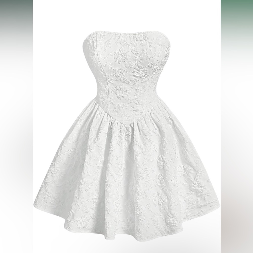 Women's floral white mini dress